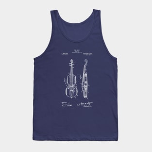 Vertical Violin Patent White Tank Top